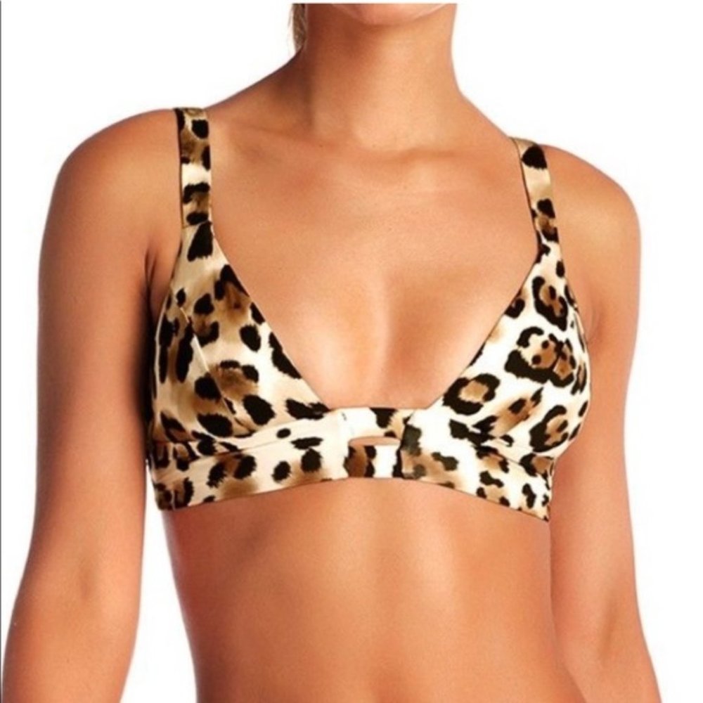 Vitamin A Swimwear Neutra Bikini Top in Snow Leopard - XS